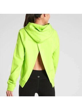 Athleta Womens Split Back Moonrise Hoodie in Young Banana Size S